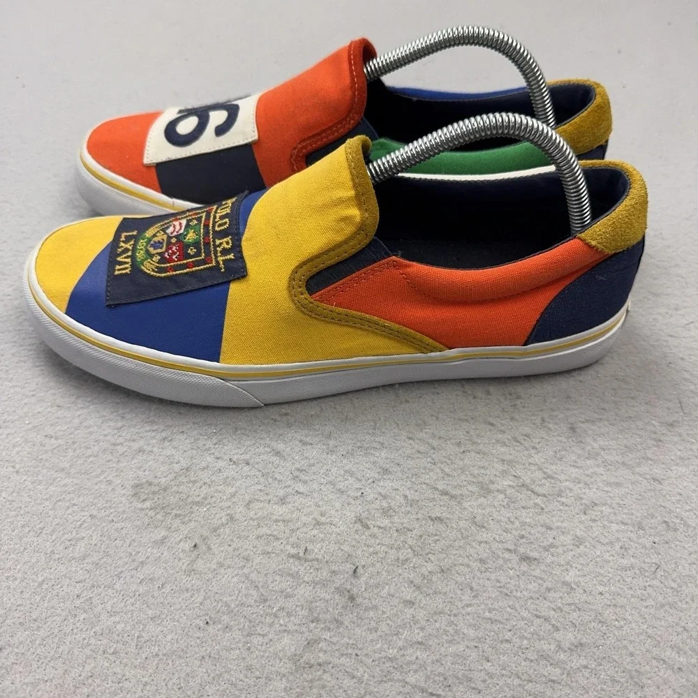 Polo Ralph Lauren Shoes Mens Size 9 Thompson III Multicolor Slip On Canvas
